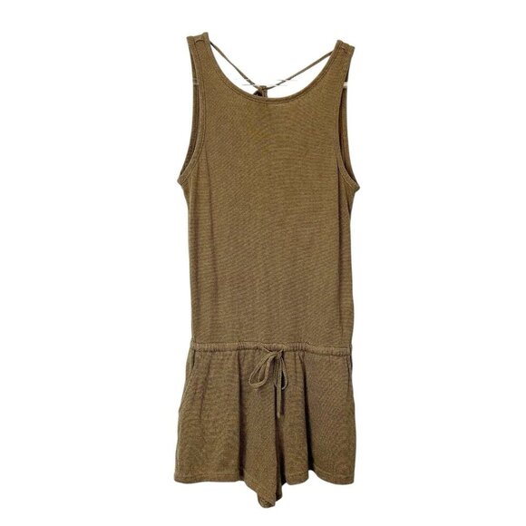 Prana Pants - Prana Romper‎ Womens Size XS Tan Brown Knit Sleeveless Tie Waist